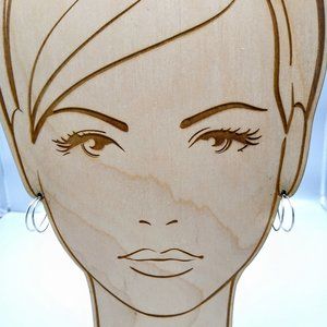 Vintage Split Hoop Earrings, Double Skinny Hoops in Silver Tone Stud